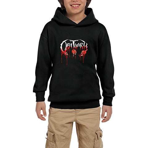 Obituary Bloody Skull Siyah Çocuk Kapşonlu Sweatshirt