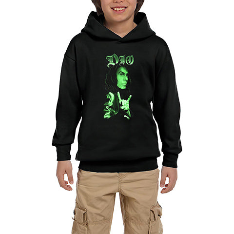 Dio Face Siyah Çocuk Kapşonlu Sweatshirt