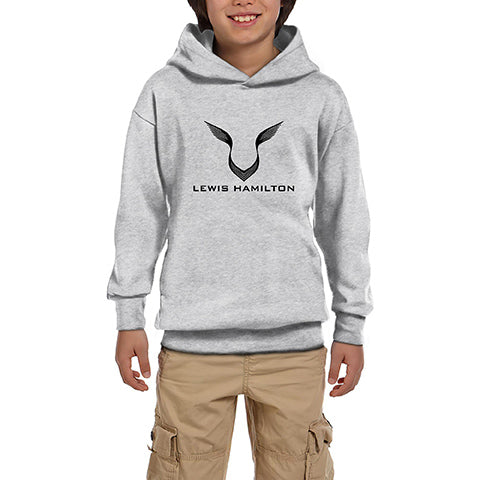 Lewis Hamilton Logo Gri Çocuk Kapşonlu Sweatshirt