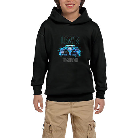 F1 Lewis Hamilton Car Siyah Çocuk Kapşonlu Sweatshirt