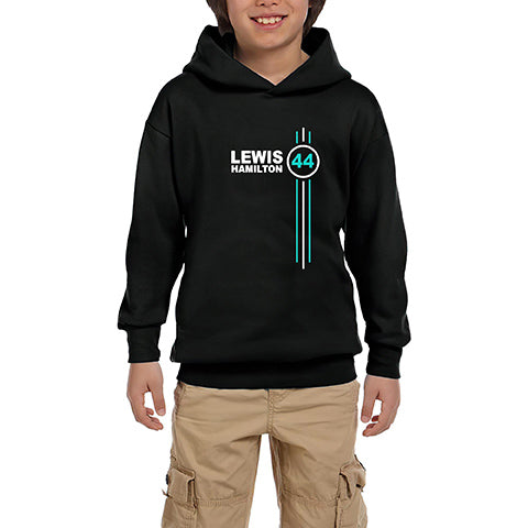 F1 Lewis Hamilton 44 Siyah Çocuk Kapşonlu Sweatshirt