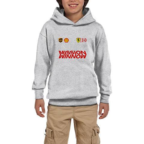 F1 Sponsor Gri Çocuk Kapşonlu Sweatshirt