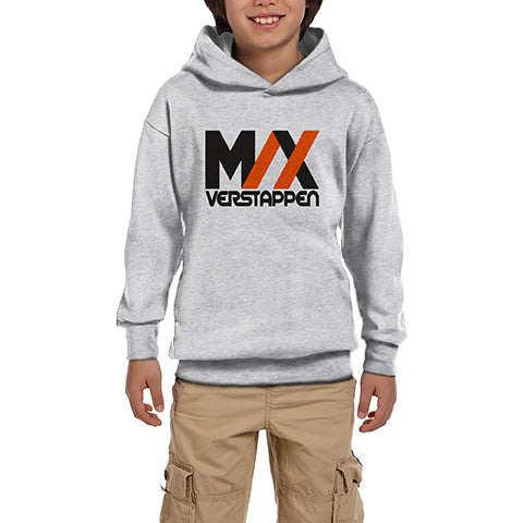 F1 Max Verstappen Logo Gri Çocuk Kapşonlu Sweatshirt