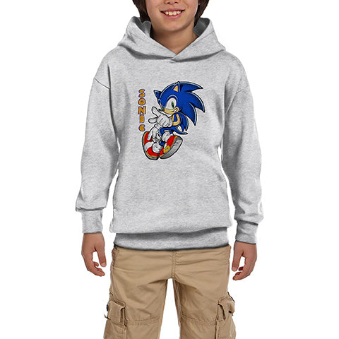 Sonic Walking Gri Çocuk Kapşonlu Sweatshirt