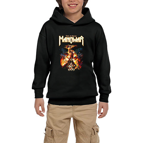 Manowar Hell On Earth Siyah Çocuk Kapşonlu Sweatshirt