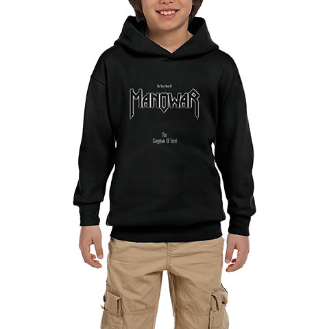 Manowar The Kingdom Of Steel Siyah Çocuk Kapşonlu Sweatshirt