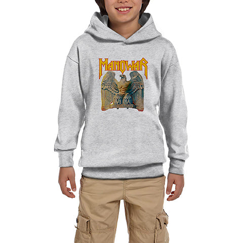 Manowar Battle Hymns Gri Çocuk Kapşonlu Sweatshirt