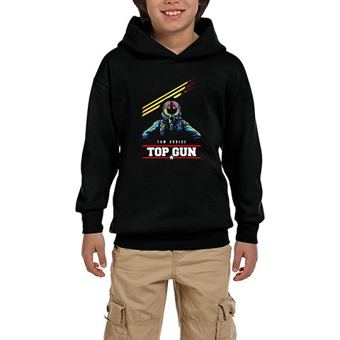 Top Gun Tom Cruise Siyah Çocuk Kapşonlu Sweatshirt