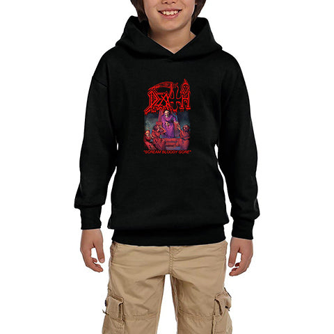 Death Scream Bloody Gore Siyah Çocuk Kapşonlu Sweatshirt