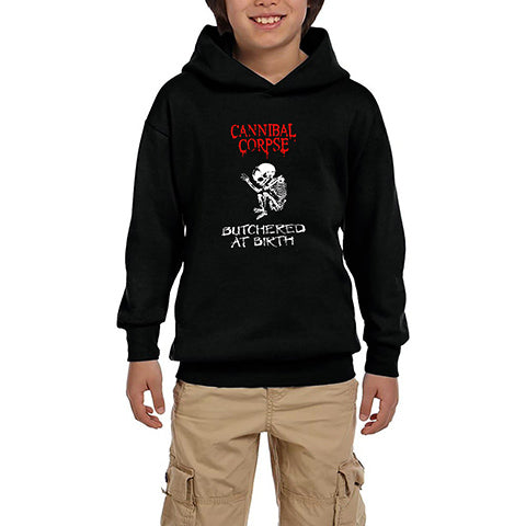 Cannibal Corpse Butchered At Birth Siyah Çocuk Kapşonlu Sweatshirt