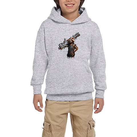 Rocket Raccoon Body Gri Çocuk Kapşonlu Sweatshirt