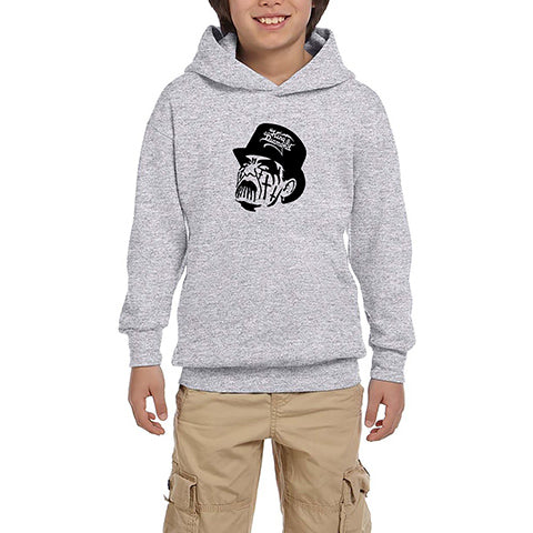 King Diamond Face Gri Çocuk Kapşonlu Sweatshirt