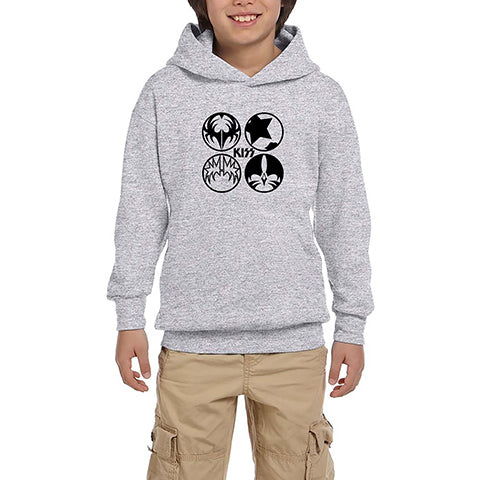 Kiss Figure Gri Çocuk Kapşonlu Sweatshirt
