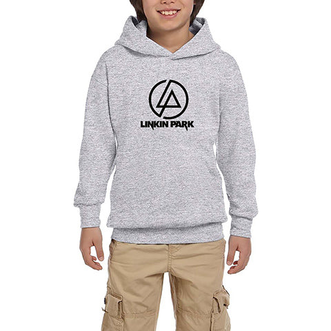 Linkin Park Logo Gri Çocuk Kapşonlu Sweatshirt