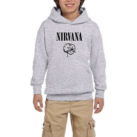 Nirvana Logo Classic Gri Çocuk Kapşonlu Sweatshirt