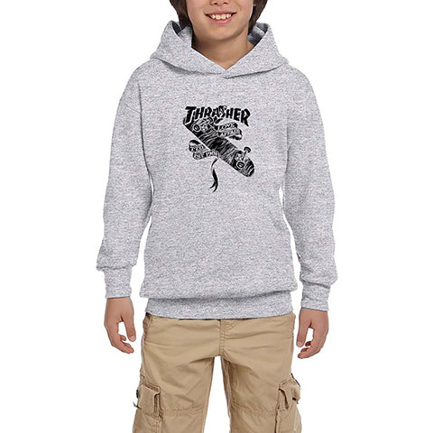 Thrasher Love Affair Gri Çocuk Kapşonlu Sweatshirt