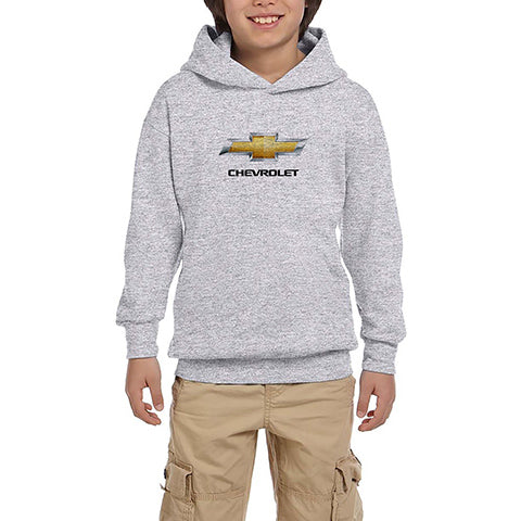 Chevrolet Logo Gri Çocuk Kapşonlu Sweatshirt