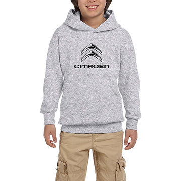 Citroen Logo Gri Çocuk Kapşonlu Sweatshirt