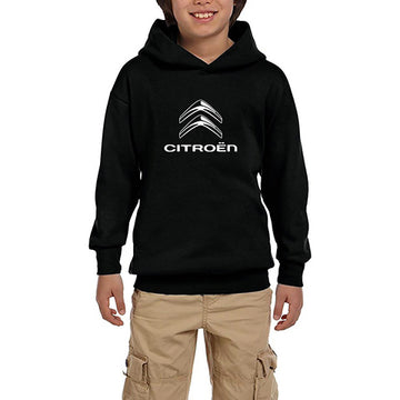 Citroen Logo 2 Siyah Çocuk Kapşonlu Sweatshirt