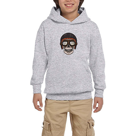 Skull Helmet Gri Çocuk Kapşonlu Sweatshirt