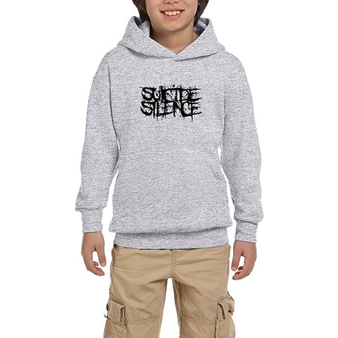 Suicide Silence Logo Gri Çocuk Kapşonlu Sweatshirt