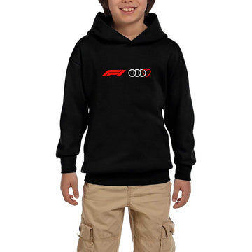 F1 Audi Love Siyah Çocuk Kapşonlu Sweatshirt
