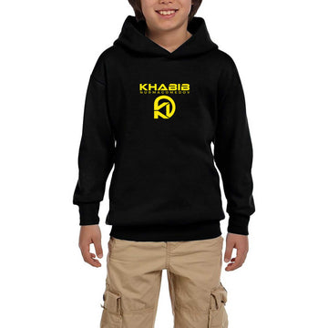 Khabib Logo Siyah Çocuk Kapşonlu Sweatshirt