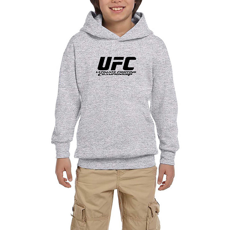 UFC LOGO Ultimate Championship Gri Çocuk Kapşonlu Sweatshirt