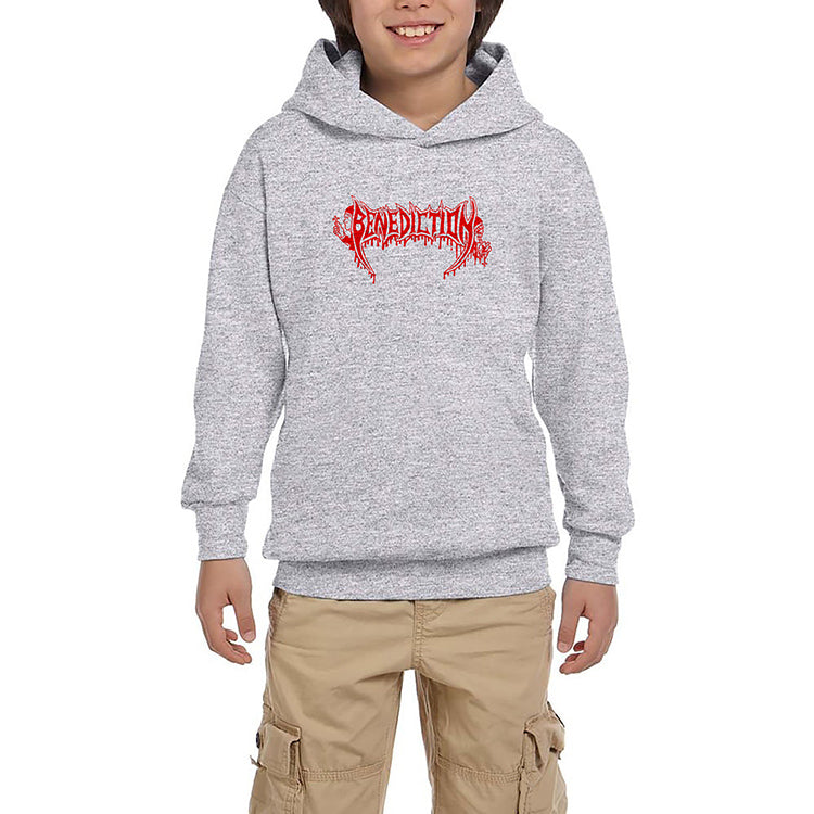 Benediction Red Gri Çocuk Kapşonlu Sweatshirt