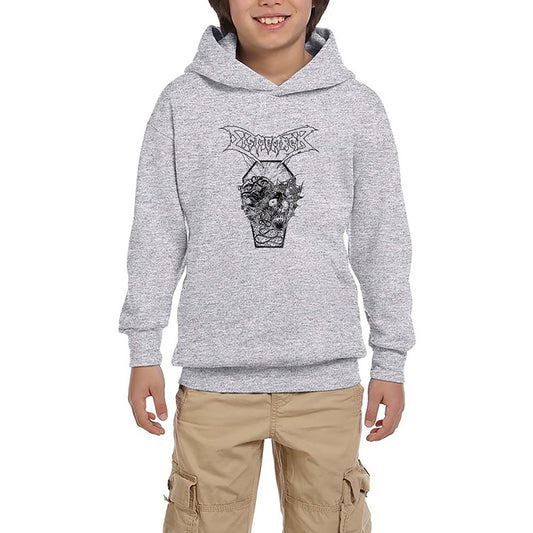 Dismember Skull Gri Çocuk Kapşonlu Sweatshirt