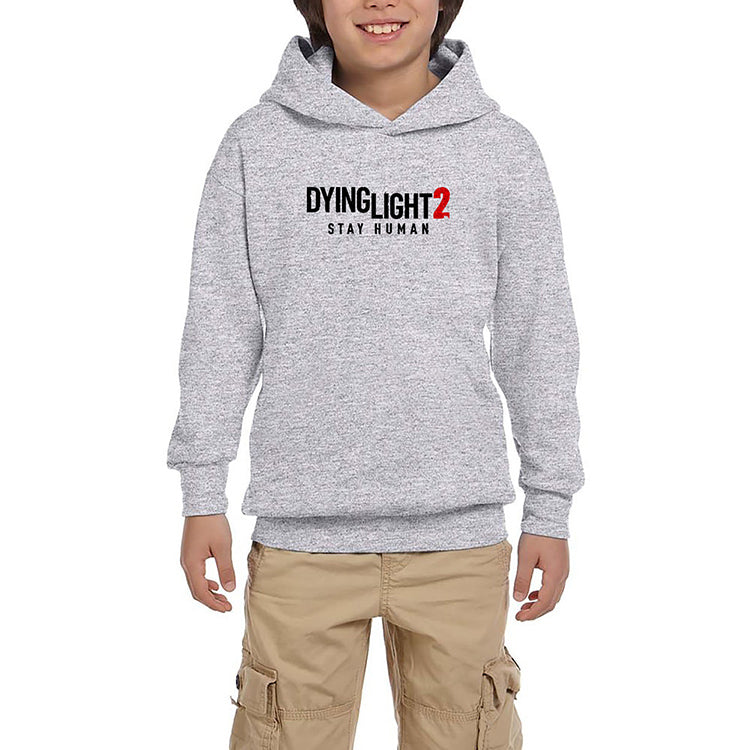 Dying Light 2 Logo Gri Çocuk Kapşonlu Sweatshirt