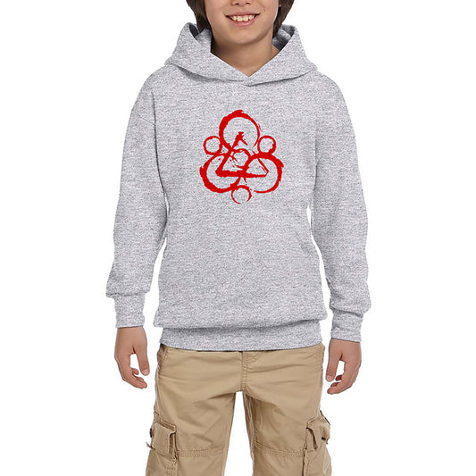 Coheed and Cambria Logo Gri Çocuk Kapşonlu Sweatshirt