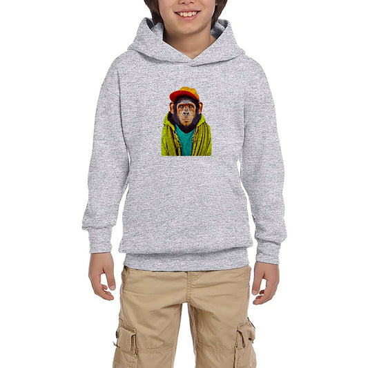 The Monkey Gri Çocuk Kapşonlu Sweatshirt