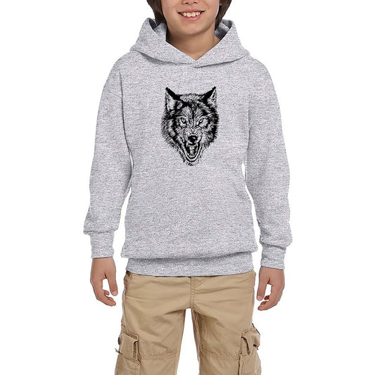 White Wolf Gri Çocuk Kapşonlu Sweatshirt