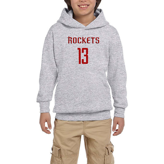 James Harden Rockets Gri Çocuk Kapşonlu Sweatshirt