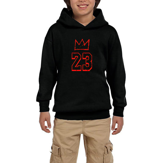 Lebron James King 23 Siyah Çocuk Kapşonlu Sweatshirt