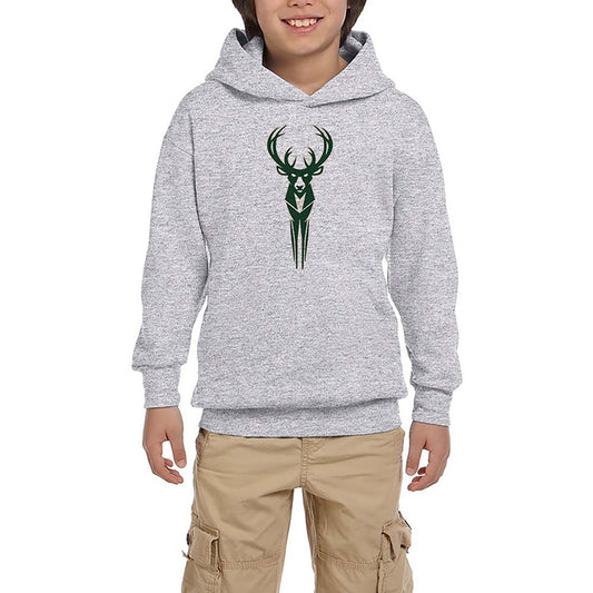 Milwaukee Bucks Logo Gri Çocuk Kapşonlu Sweatshirt