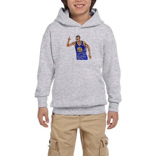 Stephen Curry 30 Warriors Gri Çocuk Kapşonlu Sweatshirt