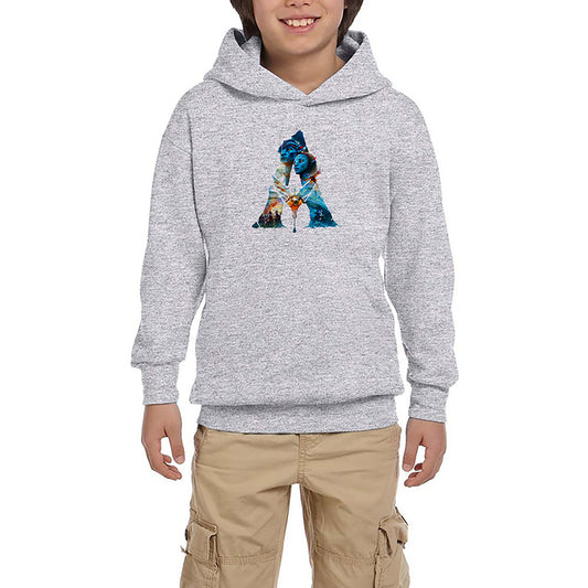 Avatar The Way Of Water Siluet Gri Çocuk Kapşonlu Sweatshirt