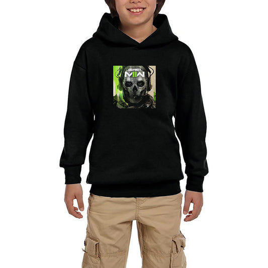 Call Of Duty Modern Warfare II Ghost Siyah Çocuk Kapşonlu Sweatshirt