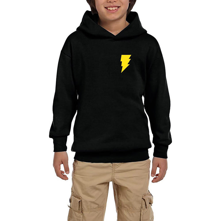 Black Adam Yellow Logo Siyah Çocuk Kapşonlu Sweatshirt