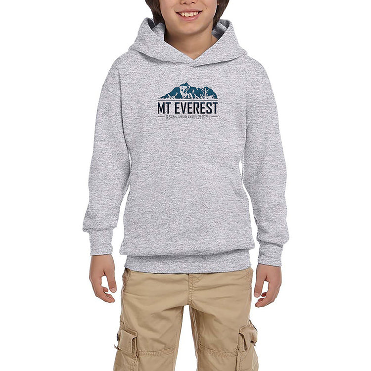 Everest 8848 m Gri Çocuk Kapşonlu Sweatshirt