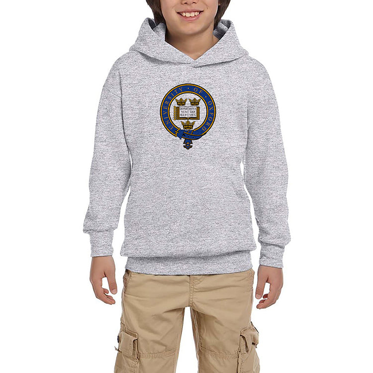 University Of Oxford Logo Gri Çocuk Kapşonlu Sweatshirt