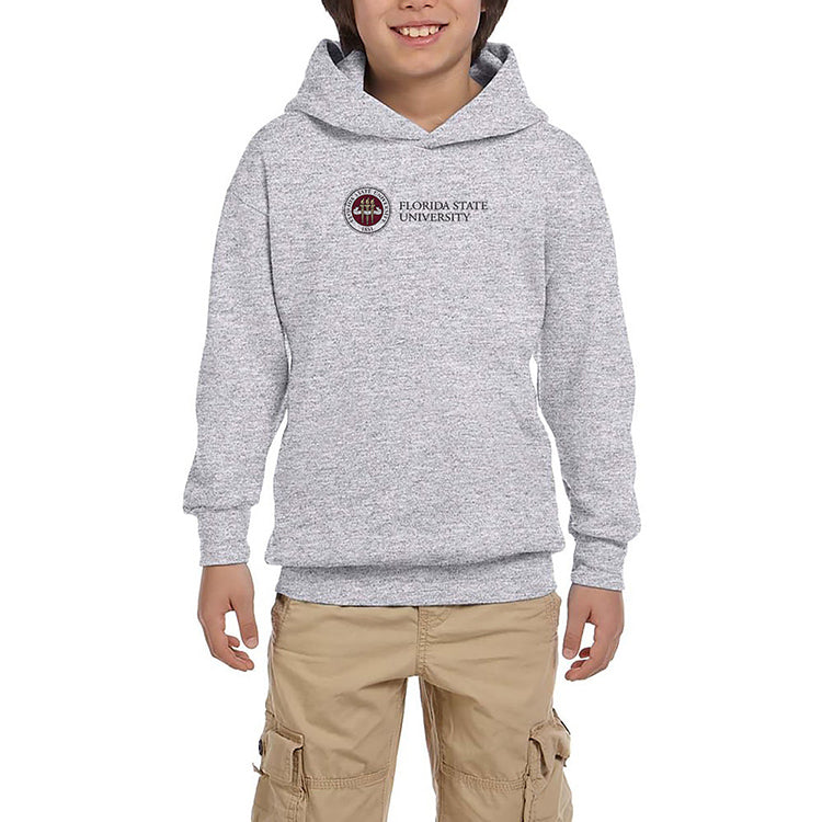 Florida State University Logo Gri Çocuk Kapşonlu Sweatshirt