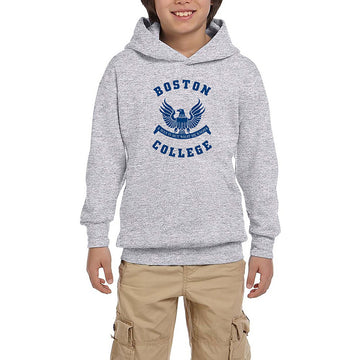 Boston College Logo Gri Çocuk Kapşonlu Sweatshirt