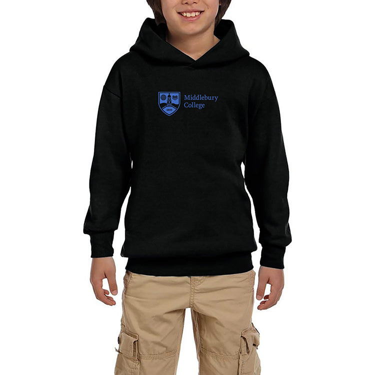 Middlebury College Logo Siyah Çocuk Kapşonlu Sweatshirt