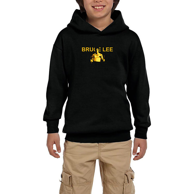 Bruce Lee Nunchaku Siyah Çocuk Kapşonlu Sweatshirt