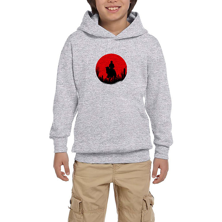 Red Dead Redemption 2 Red Gri Çocuk Kapşonlu Sweatshirt