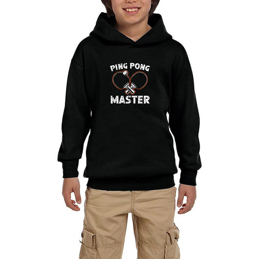 Ping Pong Player Siyah Çocuk Kapşonlu Sweatshirt