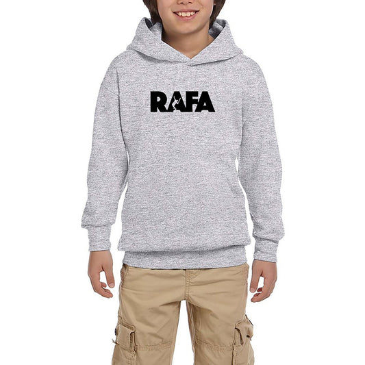 Rafael Nadal Text Gri Çocuk Kapşonlu Sweatshirt